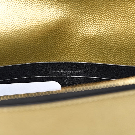 YVES SAINT LAURENT Gold Leather Kate Tassel Wallet Crossbody Bag