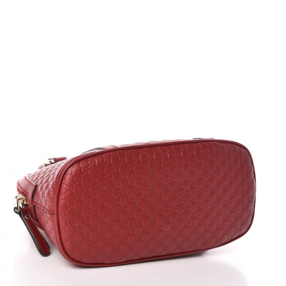 GUCCI Red Guccissima Leather Small Dome Shoulder Bag