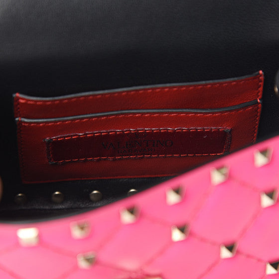 VALENTINO Pink Leather Micro Rockstuds Shoulder Bag