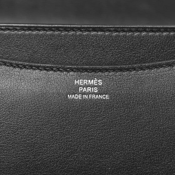 HERMES Black Swift Leather Constance 18 Shoulder Bag