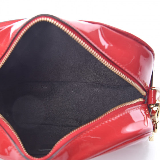 FENDI Red Patent Leather Karligraphy Crossbody Bag