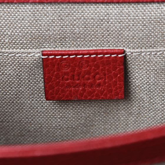 GUCCI Red Leather Interlocking G Shoulder Bag