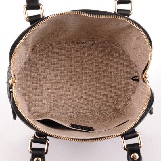 GUCCI Black Guccissima Leather Small Dome Shoulder Bag