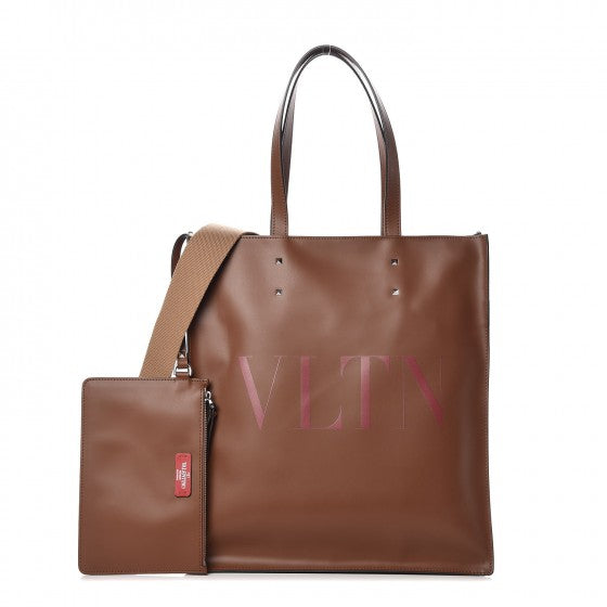 VALENTINO Brown Leather Tote Bag