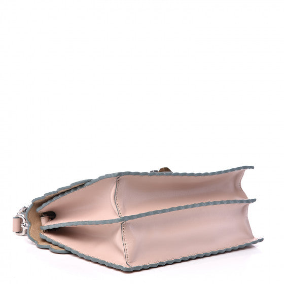 FENDI Pink Leather Studded Kan I Shoulder Bag