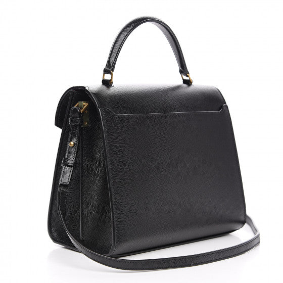 YVES SAINT LAURENT Black Leather Cassandra Shoulder Bag