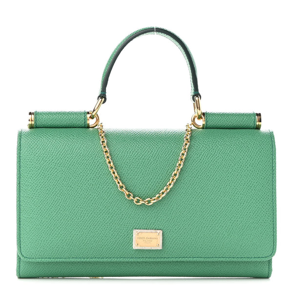 DOLCE & GABBANA Green Leather Crossbody Bag