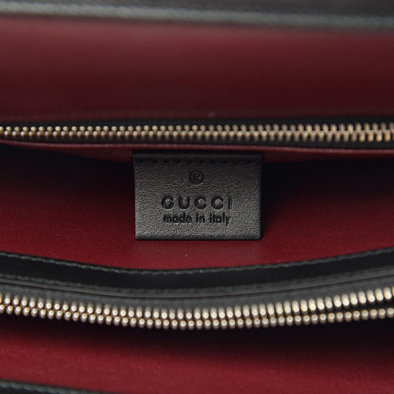 GUCCI Black & Yellow Leather Zumi Tote Bag