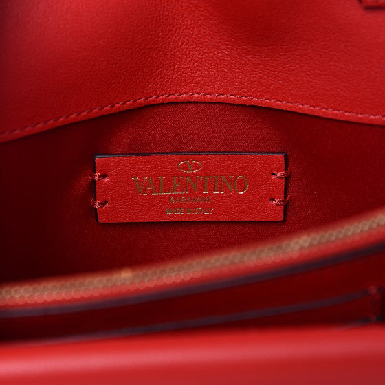 VALENTINO Red Leather VRing Crossbody Bag