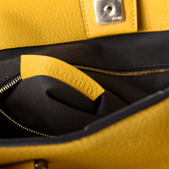 FENDI Yellow Leather FF Tote Bag