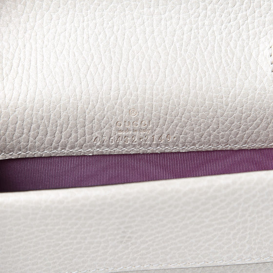 GUCCI White Leather Super Mini Dionysus Shoulder Bag