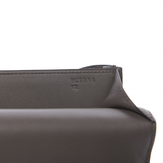 HERMES Dark Gray Leather Constance 18 Shoulder Bag