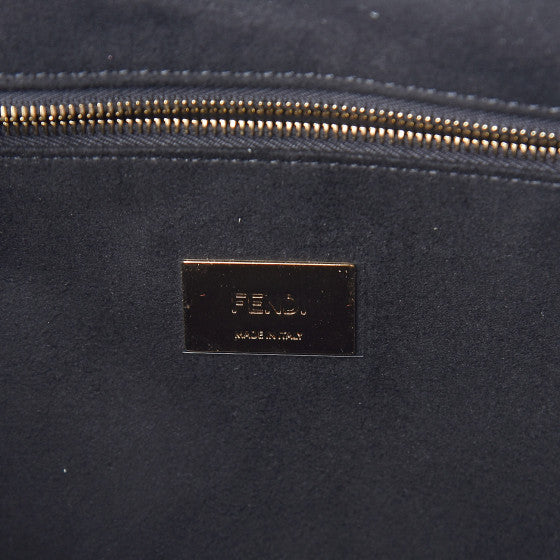 FENDI Black Leather FF Tote Bag