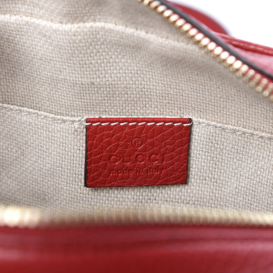 GUCCI Red Leather Soho Disco Leather Shoulder Bag