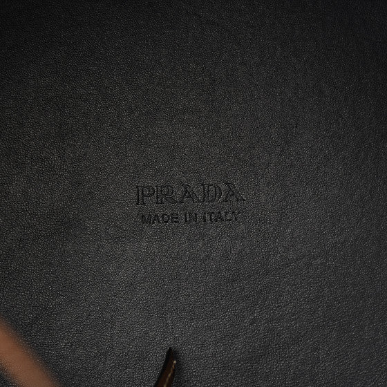 PRADA Brown Leather Bucket Tote Bag
