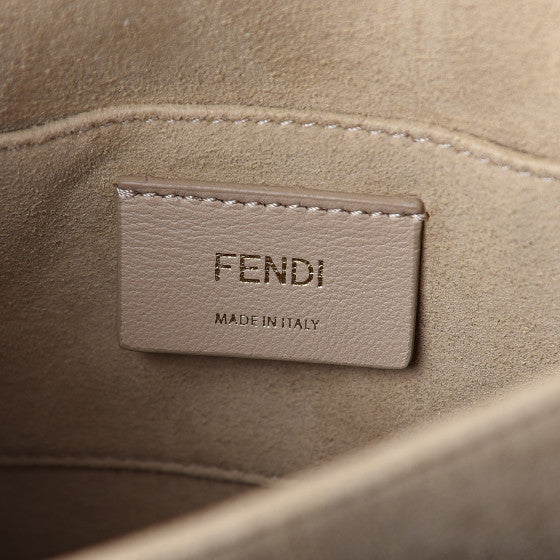 FENDI Black & Brown Embossed Zucca Small Kan U Shoulder Bag