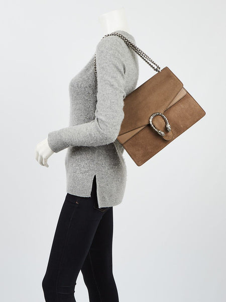 GUCCI Brown Suede Dionysus Shoulder Bag