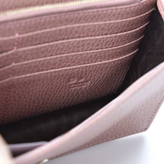 GUCCI Pink Leather Interlocking G Wallet Crossbody Bag