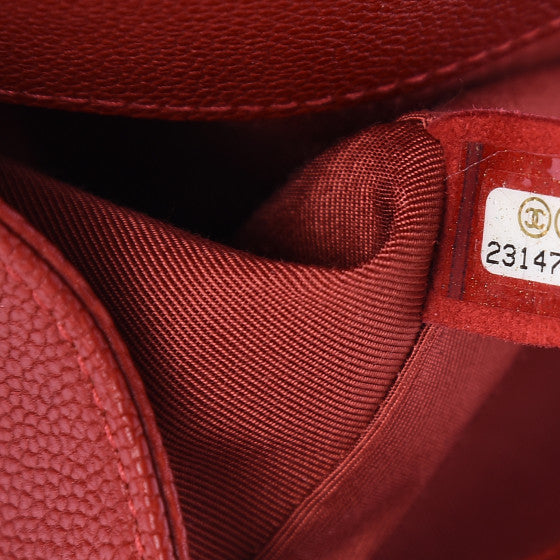 CHANEL Red Caviar Quilted Boy Flap Shoulder Bag