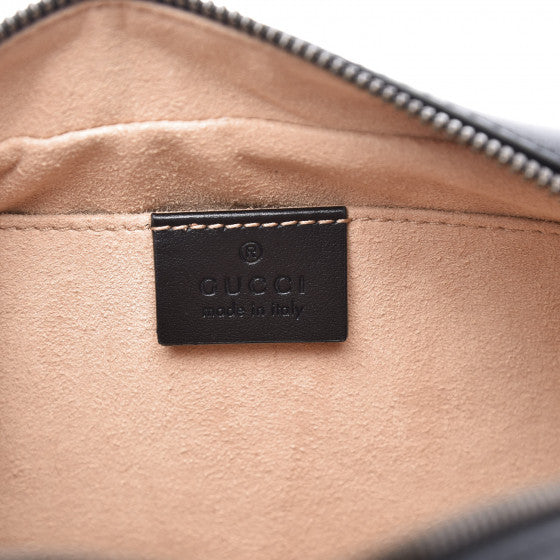 GUCCI Black Chevron Leather Small Marmont Shoulder Bag
