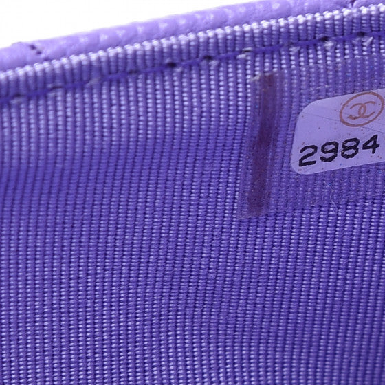 CHANEL Purple Caviar Quilted Leather Wallet On A Chain Shoulder Bag