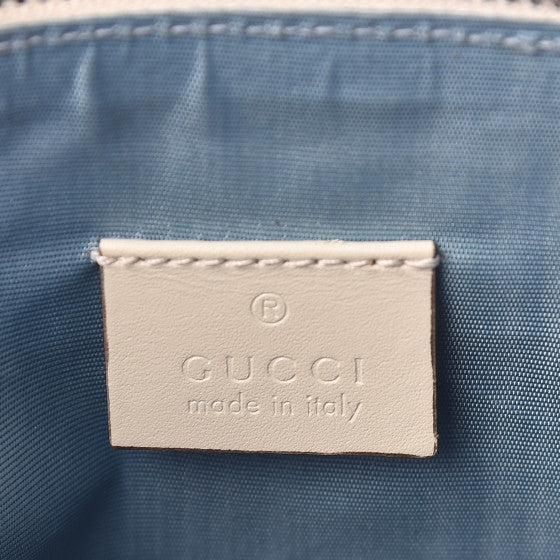 GUCCI White & Gold Stars Leather Crossbody Bag