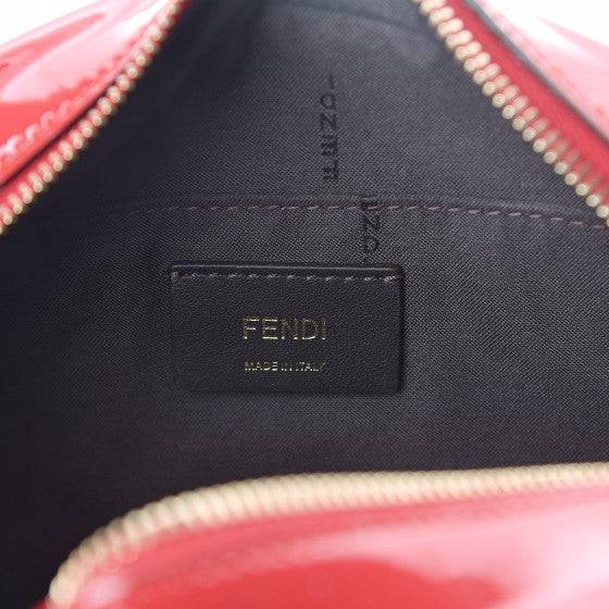 FENDI Red Patent Leather Karligraphy Crossbody Bag