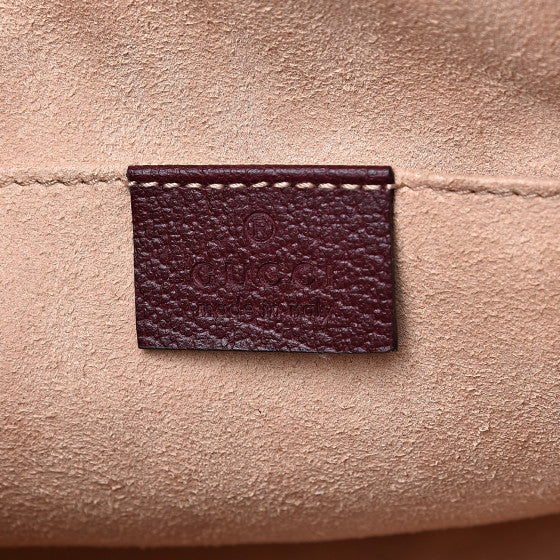 GUCCI Burgundy Red Leather Ophidia Shoulder Bag