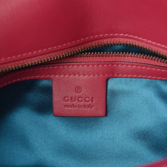 GUCCI Pink Velvet & Leather Marmont Shoulder Bag
