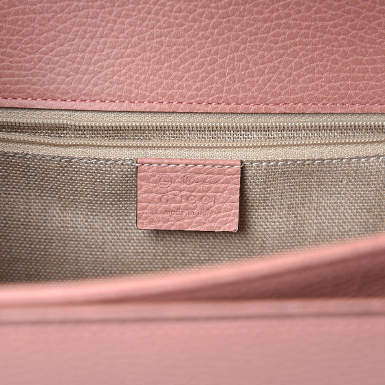 GUCCI Pink Leather Interlocking G Shoulder Bag