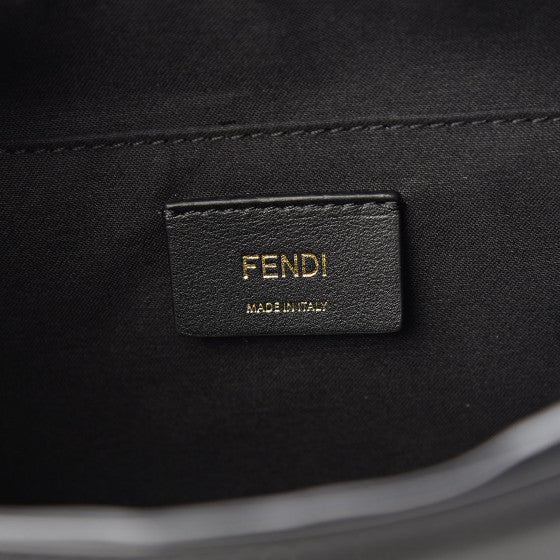 FENDI Black Patent Leather Karligraphy Crossbody Bag