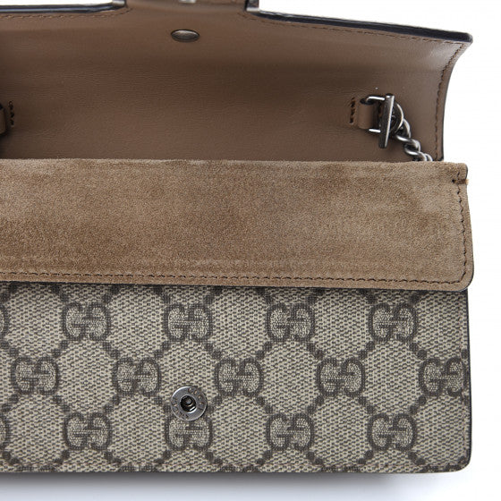 GUCCI Supreme Monogram & Taupe Super Mini Dionysus Shoulder Bag
