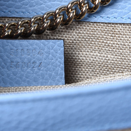 GUCCI Light Blue Leather Interlocking G Shoulder Bag