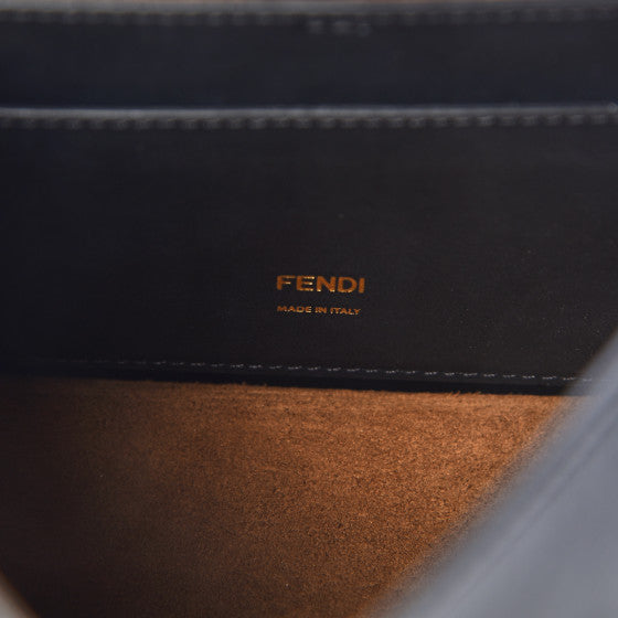 FENDI Black Leather Kan U Shoulder Bag