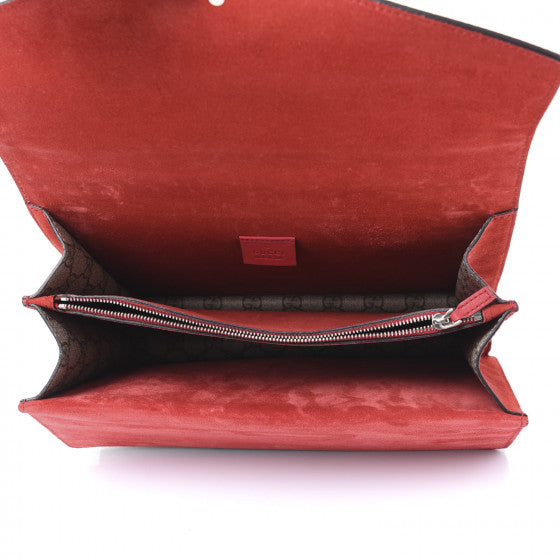 GUCCI Supreme Monogram & Red Leather Medium Dionysus Bag