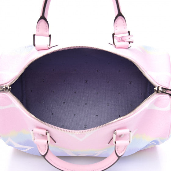 LOUIS VUITTON Pastel Pink Escale Speedy 30 Bandouliere Shoulder Bag