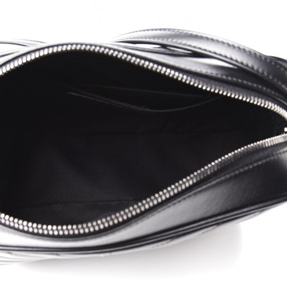YVES SAINT LAURENT Black Chevron Leather Lou Crossbody Bag