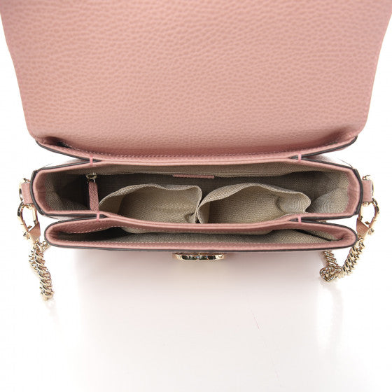 GUCCI Pink Leather Interlocking G Top Handle Shoulder Bag
