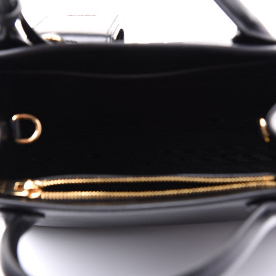 PRADA Black Saffiano Leather Top Handle Shoulder Bag