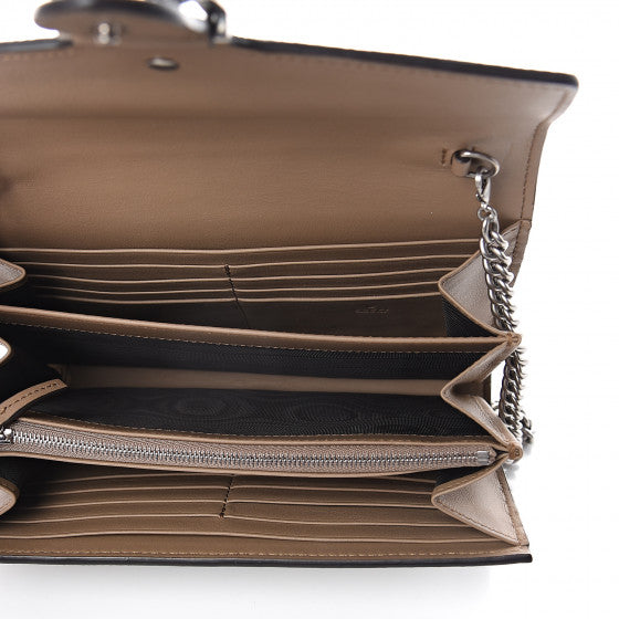 GUCCI Beige Monogram Dionysus Wallet Shoulder Bag
