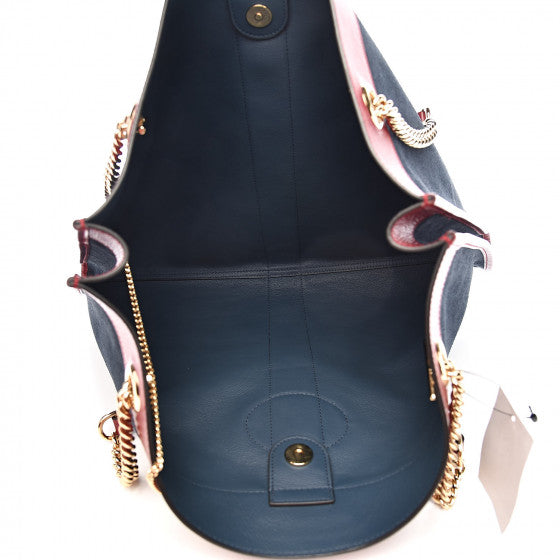 GUCCI Blue Suede Rajah Tote Bag