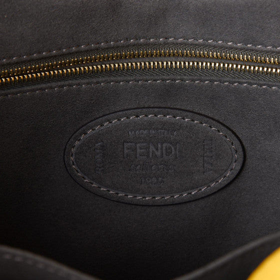 FENDI Yellow Leather FF Tote Bag
