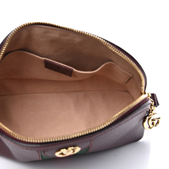 GUCCI Burgundy Red Leather Ophidia Shoulder Bag