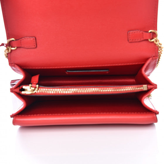 VALENTINO Red Leather VRing Crossbody Bag