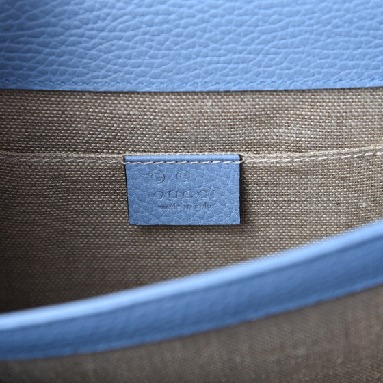 GUCCI Light Blue Leather Interlocking G Shoulder Bag
