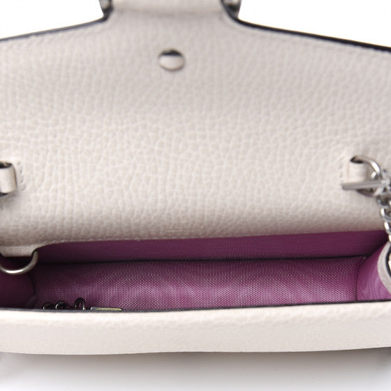 GUCCI White Leather Super Mini Dionysus Shoulder Bag