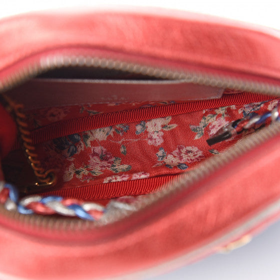 GUCCI Red & Blue Quilted Leather Shoulder Bag