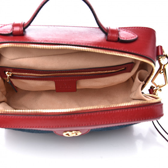 GUCCI Blue Suede Ophidia Shoulder Bag
