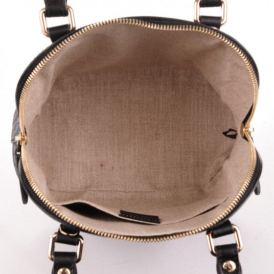 GUCCI Black Guccissima Leather Small Dome Shoulder Bag