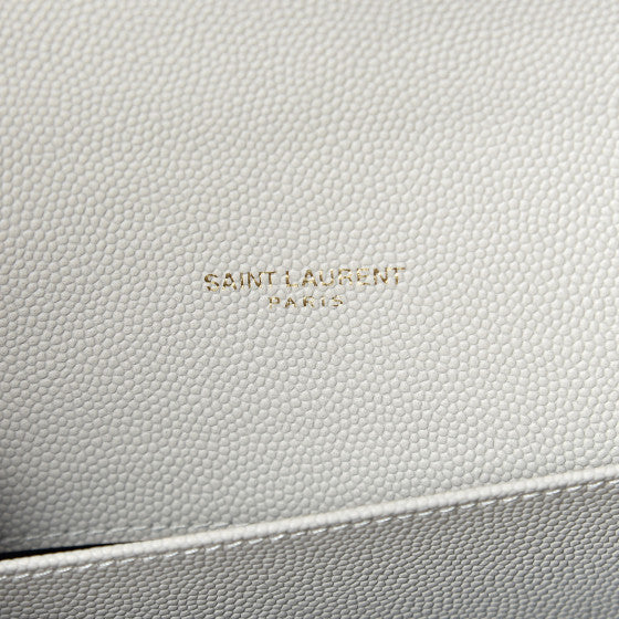 YVES SAINT LAURENT White Leather Uptown Crossbody Bag